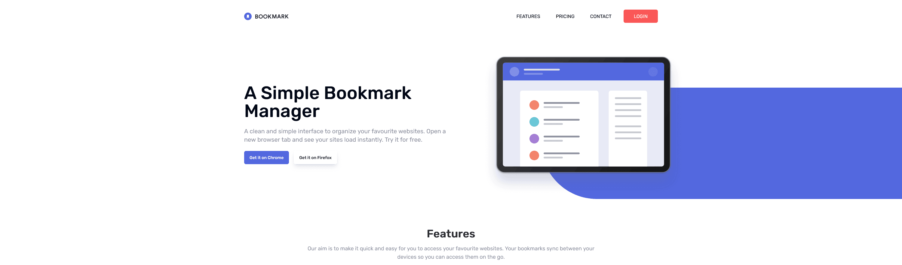 bookmark landing page image